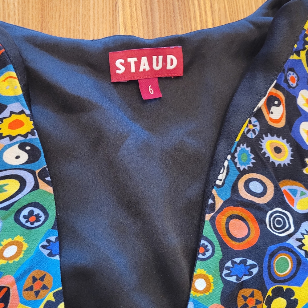 STAUD Multicolor Floral and Geometric Print Dress - Picture 2 of 6